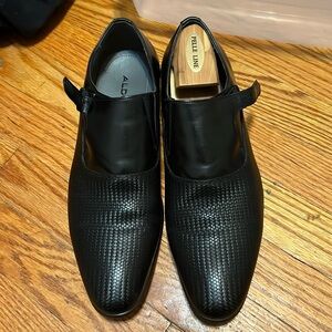 Aldo dark brown leather slip-on dress shoes Men's